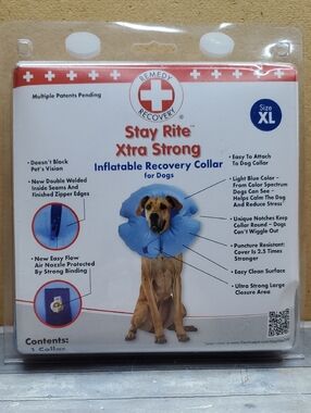 Stay Rite Xtra Strong Inflatable Recovery Collar - Blue Size XL  NIP